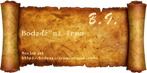 Bodzási Irma névjegykártya