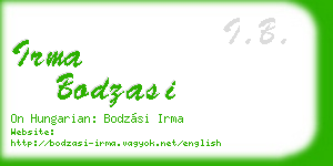 irma bodzasi business card